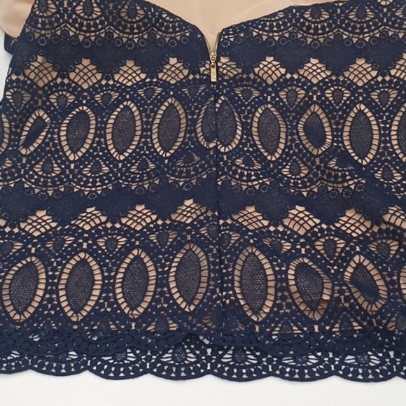 ELIZA J Crochet Lace Overlay Cocktail Sheath Dress - Picture 9 of 15